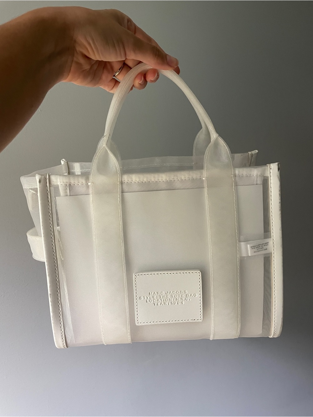 Marc Jacobs White Clear PVC 'The Tote Bag' with White Trim - Picture 2 of 13